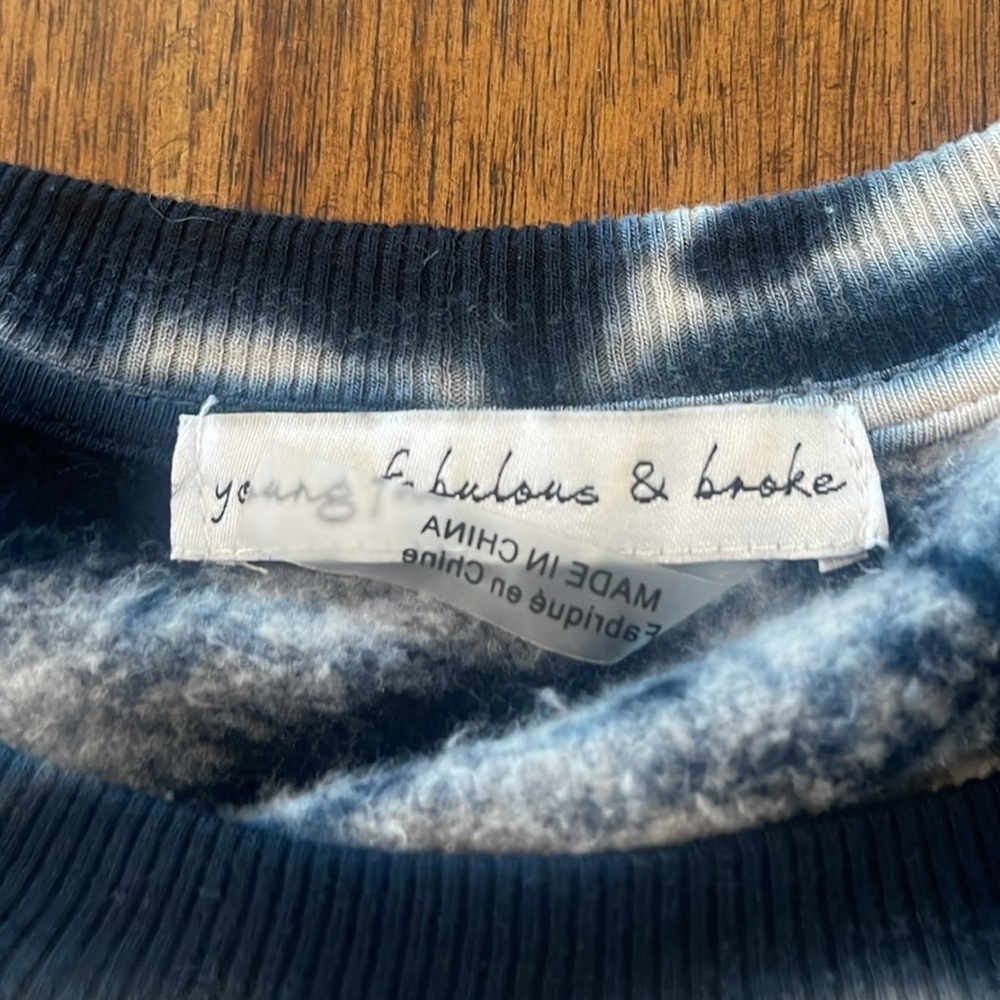 Young fabulous & Broke tie dye batwing pull over top sweater oversized size S - Picture 10 of 12